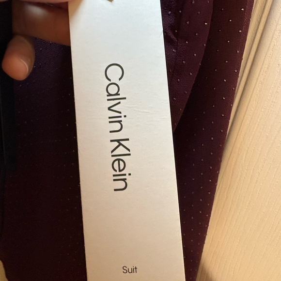 Calvin Klein Burgundy Metallic Dotted V-Neck Spaghetti Strap Cami - Picture 8 of 8